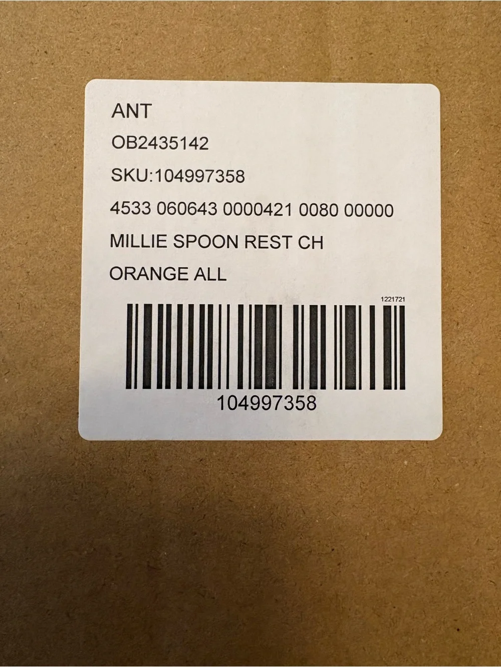 Anthropologie Millie Spoon Rest Chicken Orange Kitchen Decor, NIB
